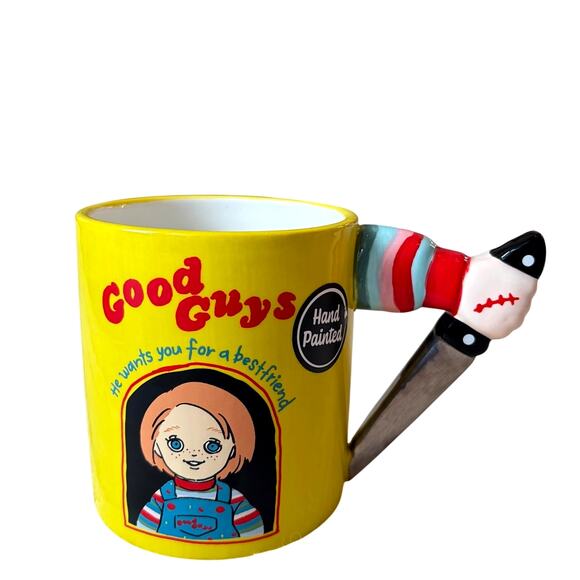 Universal Studios Other - Universal Chucky Good Guys Knife Handle Coffee Mug 20oz Hand Painted New HTF